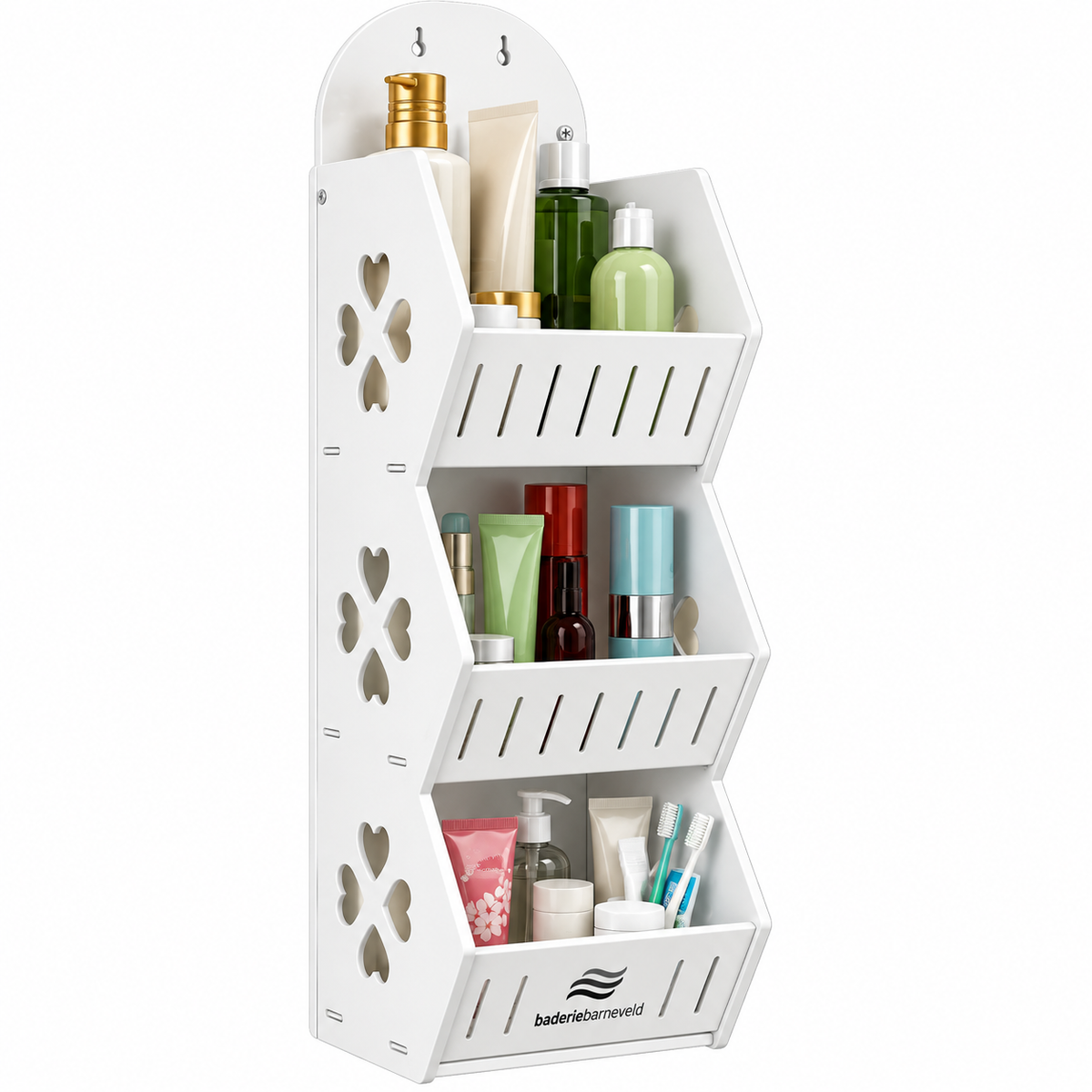 falkbouwsystemen 3-Tier Wall-Mounted Bathroom Storage Organizer